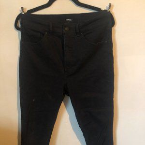 Super High Rise Express Black Skinny Jeans size 10R